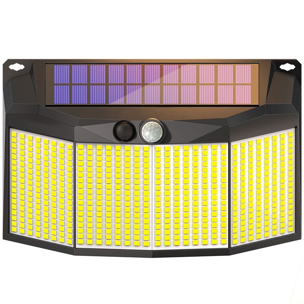 576 LED Solar Power Wall Light PIR Motion Sensor Outdoor Garden Security Lamp