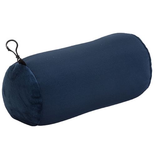 World's Best Wolf Essentials Microbead Bolster Tube Travel Pillow, Compact, Perfect for Plane or Car, 14 x 6 x 6 inches, Navy
