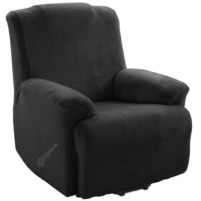 TIANSHU Recliner Chair Cover, Flannel, Solid, Vertical and Horizontal Elasticity, Stretch Fit Type, Elbow Included, Anti-Slip, Soft, Elastic Material, Good Stretchability, Four Seasons, Super