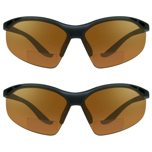 proSPORT Bifocal Safety Glasses Reader Blue Light Blocking Amber HD Lens Z87 +1.50 Wrap-Around