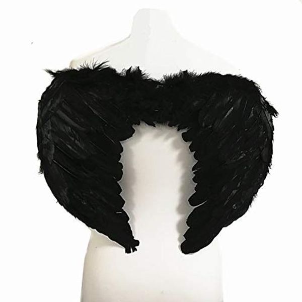 Black Feather Angel Wings Medium