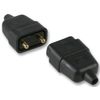 Pro Elec 2 Pin In-Line Rubber Connector, 10A Black