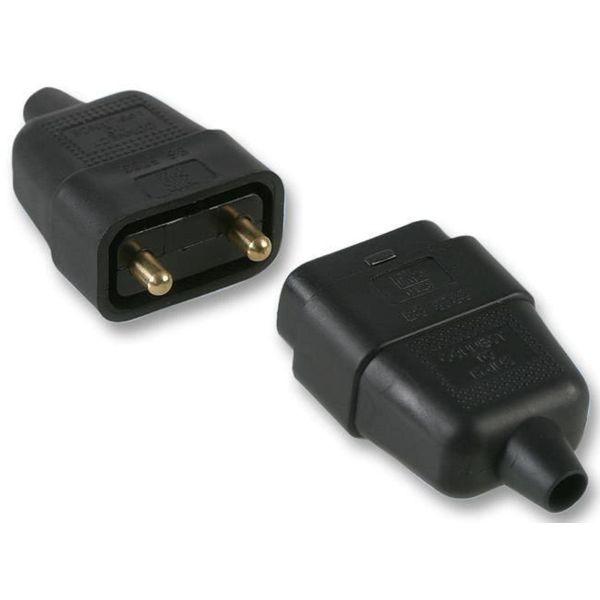 Pro Elec 2 Pin In-Line Rubber Connector, 10A Black