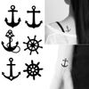 Oottati 2 Sheets Small Tiny Temporary Tattoo Stickers Black Rudder Anchor Totem