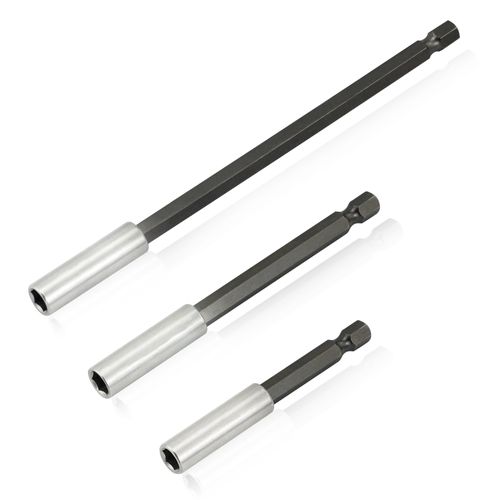 SYCEES 3 pcs Drill bit set, drill bit hole cutter (magnetic drill bit holder), Drill Bit Extension Holder 1/4 Hex Drill Bit Length 75/100 / 150mm for Screws, Nuts