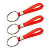 Extra Large 39mm Split Ring Heavy Duty Identification Silicon Key Ring loops Fob. (3 Packs) (Red 39mm)