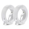 Maximm Cat 6 Ethernet Cable 20 ft (2-Pack) - High-Speed LAN Cable, Internet Cable, Patch Cable, and Network Cable - UTP, 10Gbps, 550MHz Cat6 Cable - White