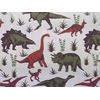 Adventure Dinosaur Grey Stretch Corduroy Fabric