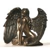 Bronzed Finish Kneeling Nude Winged Female Statue
