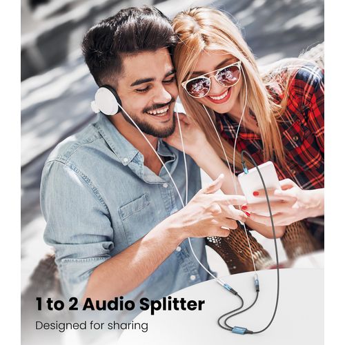 Tisino Headphone Splitter 3.5mm, Aux Splitter 2 Female to 1 Male, 3.5mm TRS Audio Adapter Cable Compatible with PS4/5, Xbox, Nintendo Switch, PC Gaming Headsets, Phone, Tablet, Laptop(0.3m/1FT)