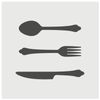 Knife Fork Spoon Kitchen Dining Set Wall Cookie DIY Craft Reusable Stencil - 4.5 Inch
