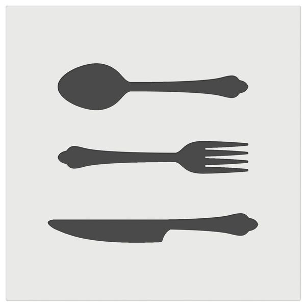 Knife Fork Spoon Kitchen Dining Set Wall Cookie DIY Craft Reusable Stencil - 4.5 Inch