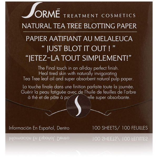 Sorme' Treatment Cosmetics Blotting Paper, Tea Tea, 0.5 oz.