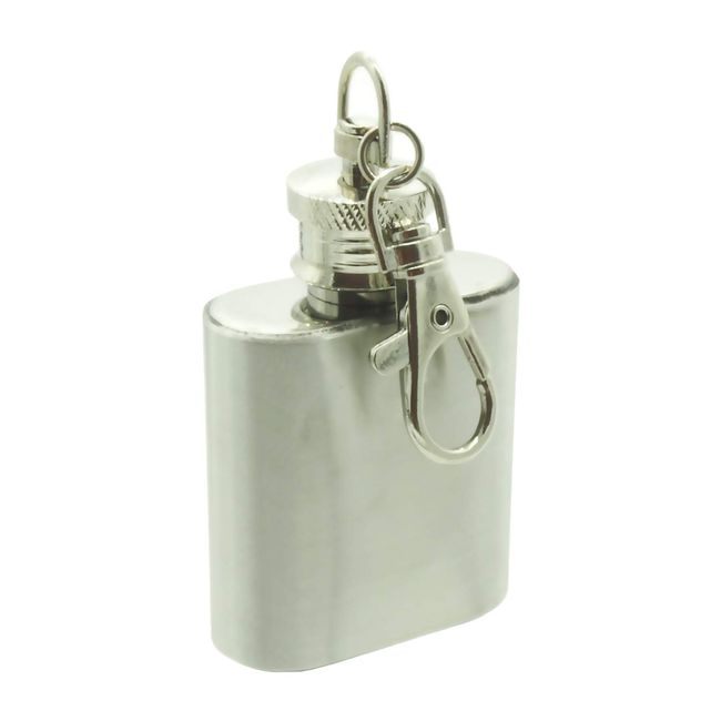 Audiophile Hip Flask Small Hip Flask Stainless Steel Bottle with Keychain for Easy Carry 1oz (29.5ml)