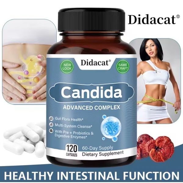 Candida Complex Probiotic Supplement Digestive Support Enzymes Constipation Aid