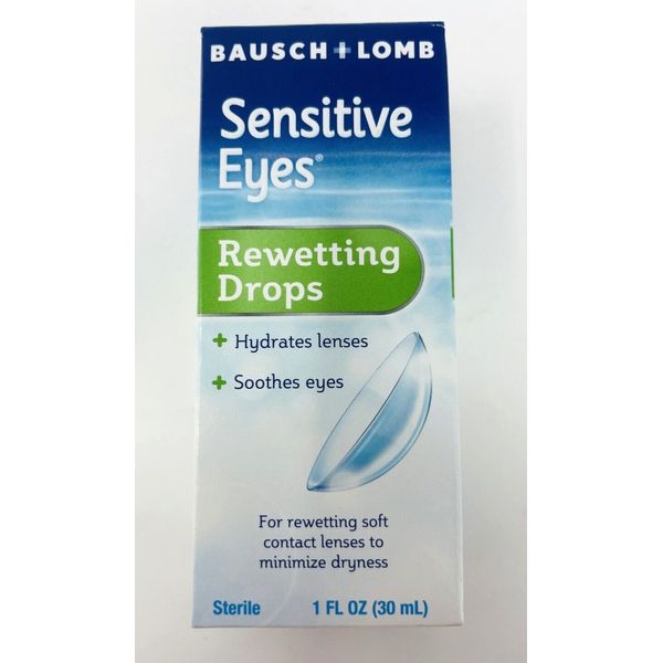 Bausch + Lomb Sensitive Eyes Rewetting Drops 1oz Contact Lenses