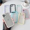 Caseative for iPhone 11 Pro Max Case,Cute Curly Wave Frame Shape Shockproof Soft Phone Case (Green)
