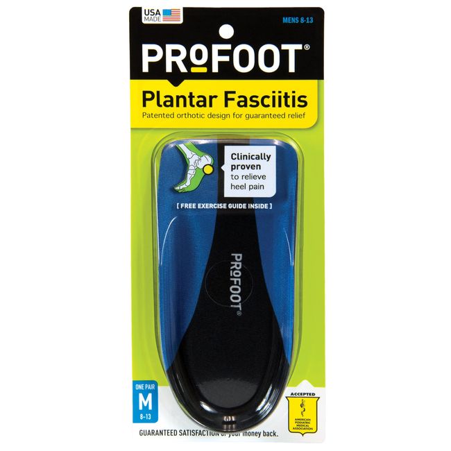 PROFOOT 2103 Plantar Fasciitis Insoles Heel Insert for Men's Arch Support, Helps Releive Plantar Fasciitis Pain