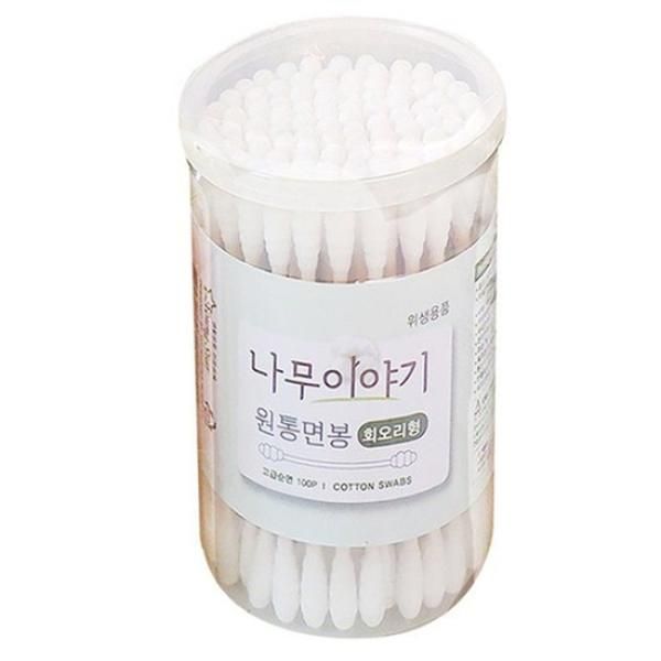 (set) Wood Story Cylinder Cotton Swab Whirlwind Type (100P) 10 pcs