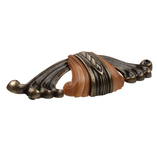 Long Waterfall Drawer Pull | Centers: 4 1/4" | Handle for Antique Cabinet Door, Dresser Drawer, Desk | Reproduction Furniture Hardware | UA-846-PLZ (1)