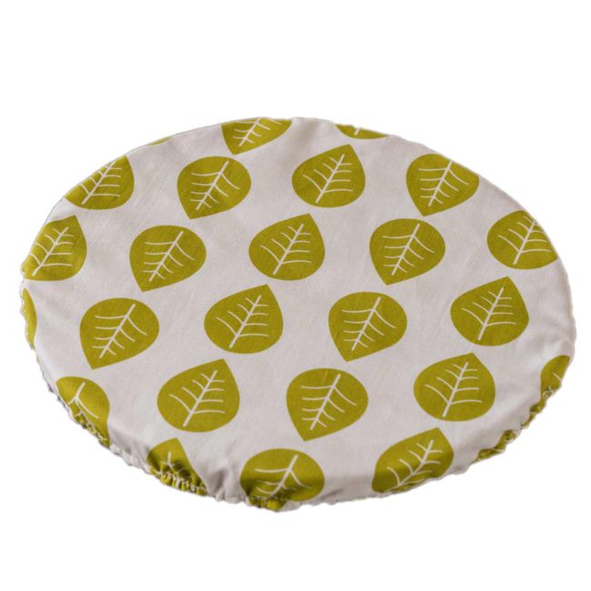 NUTS NUVW76 Bowl Cover, XL Leaves, Dish Cover, Cotton, 100% Organic Cotton, Stacking, Food Storage, Washable, Sustainable, Zero Waste, Reduce Waste, Eco-friendly, Leaf Pattern, 10.6 inches (27 cm)