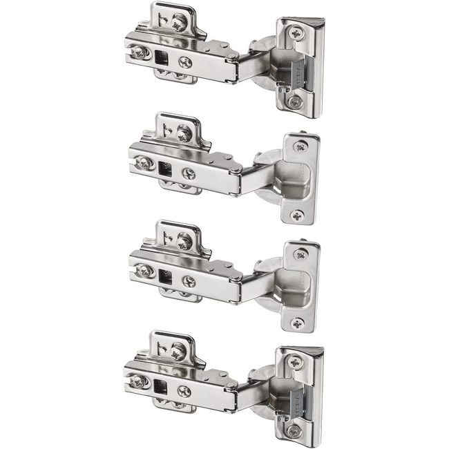 IKEA Cabinet Hinges | Soft Closing with Dampers, Nickel Plated - Pack of 4