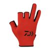 Daiwa DG-6424 Absorbent Quick-Drying Gloves, 3-Piece Cut, Red, L