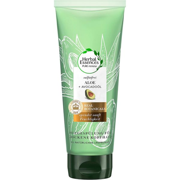 Herbal Essences PURE:renew Sulphate-Free Conditioner with Aloe + Avocado Oil, Conditioner, Hair Care Dry Hair, Dry Hair Conditioner, Aloe Vera Hair, Sulphate-Free, 180 ml