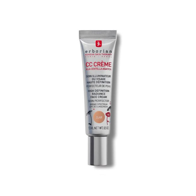 Erborian CC Cream with Centella Asiatica – Lightweight Skin Perfector Tinted Moisturiser and Brightening Face Cream - Korean Skincare Cream Fair Shade SPF 25 - CC Cream Clair -15 ml