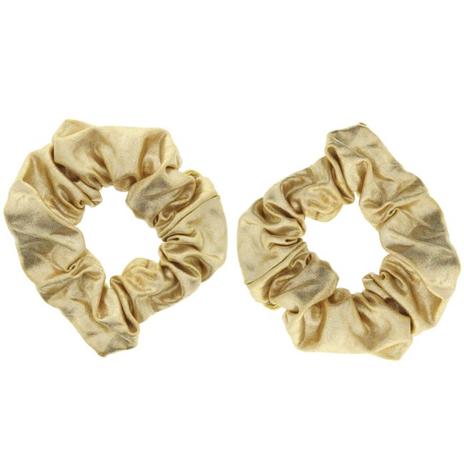 Zac's Alter Ego Set of 2 Soft Metallic Vintage Gold & Silver Hair Scrunchies