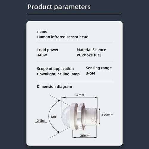Heemol Mini Motion 110 V 220 V PIR Infrared Sensor Switch Detection Car Sensor Light Switch Light Switch with Motion Sensor Pack of 4