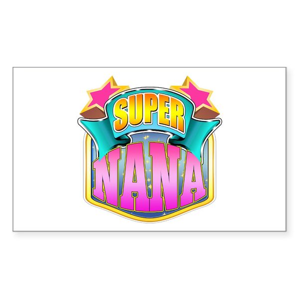 CafePress Pink Super Nana Rectangle Bumper Sticker Car Decal