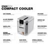 ToughBuilt Compact Cooler, Stackable 16 Quart Hard Shell Ice Chest for StackTech Boxes, Totes, or Lunchbox, 18 Can Capacity, White