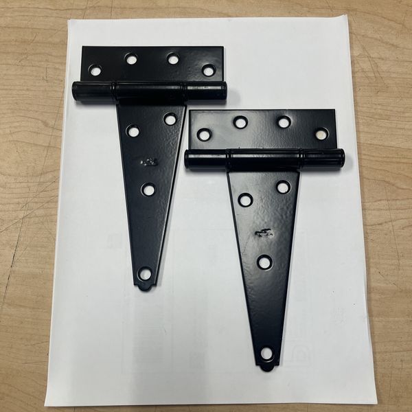 National T Hinges, 5” Black Heavy Duty, 2 Hinges