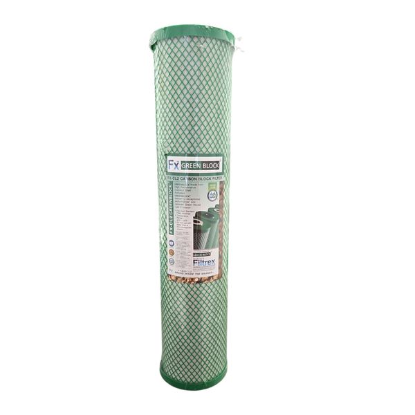 Filtrex FXB20CL2 10M Green Block 20"x 4.5" Carbon Block Water Filter