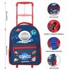 Hartom Kids Space Theme Rolling Backpack, Navy Blue and Red, Astronaut Design with Planets