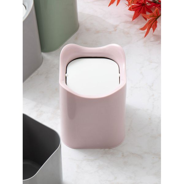 Rotating Lid Tabletop Trash Can