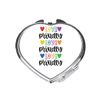 Love proudly colourful repeat LGBT pride statement compact pocket mirror - silver heart shape