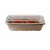 [ 100 Pack ] Compostable Eco Friendly Container Trays with Clear Lids 34oz.