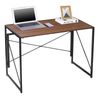 39" Folding Computer Desk Writing Study Desk Laptop Table for Home Office Brown
