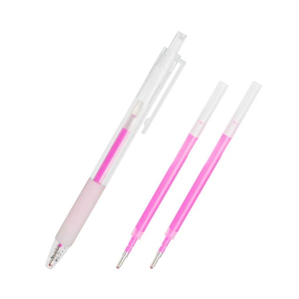 HOTWE Eyebrow Microblading Marking Pen, Makeup Position Mapping Marker, 2 Pens with 4 Refills, Pink (Pink)