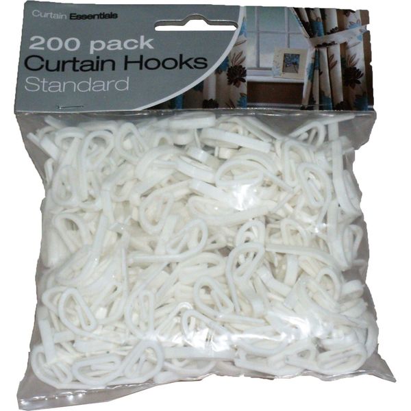 Curtain Essentials Standard Curtain Hooks - 200 Pack