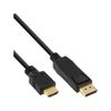 InLine 17187 DisplayPort zu HDMI Konverter Kabel, schwarz, 0,3m