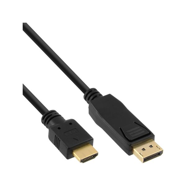 InLine 17187 DisplayPort zu HDMI Konverter Kabel, schwarz, 0,3m
