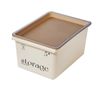 Stackable Plastic Storage Bin with Lid Ample Capacity Grooved Bottom Storage Bin