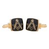 Freemasonry Masonic Black Square and Compass Cufflinks presented In Onyx Art Box