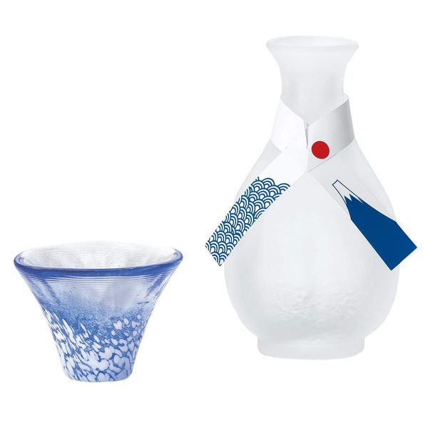 [Made in Japan] 招福 Cup Fuji Mountain View Raise Clove Glass Set, with Gift Box (Capacity Cup 35ml, Clove 175ml) G637 – M75