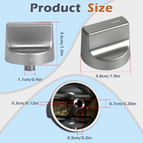 5 Pack Stove Knob Replacement W10850015 W11239985 Compatible with Whirlpool Gas Range Oven Knobs Replacements