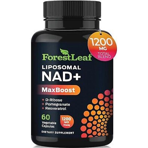ForestLeaf Liposomal NAD Booster Supplement 1200mg NAD+ with Resveratrol 60 Caps