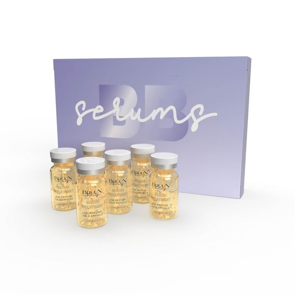 BRUUN BB Glow Serum Ampoule – A (Pack of 6) EGF Peptide Ampoule for Skin strength and Elasticity – A Skin Care Kit for Spa, School, Estheticians use with Derma Pen for Fresh and Natural Beauty Results